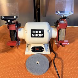 6" Tool Shop Bench Grinder - 1/2 HP - With Extra Stone & Wire Wheel like new