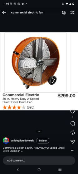 Commercial Electric 30 in. Heavy Duty Drum Fan