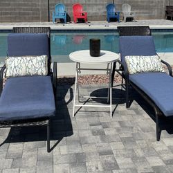 patio lounge chairs,  adjustable back, perfect condition