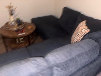 Blue Fabric Sectional Sofa