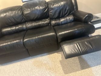 Black Leather Reclining Sofa