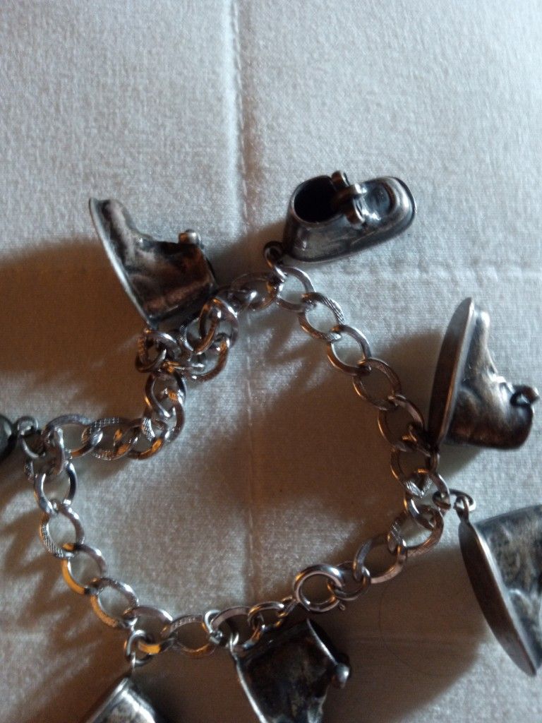 (7) Vintage Signed 1950s+1960s Sterling Baby Boot / Shoe Charms Only $175 F