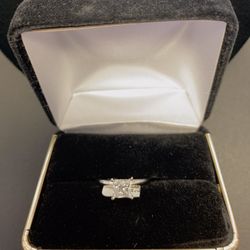 14k White Gold Princess Cut Diamond Ring