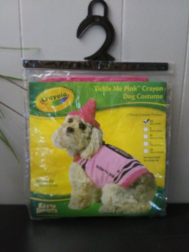 New tickle me pink crayon dog Costume size xs
