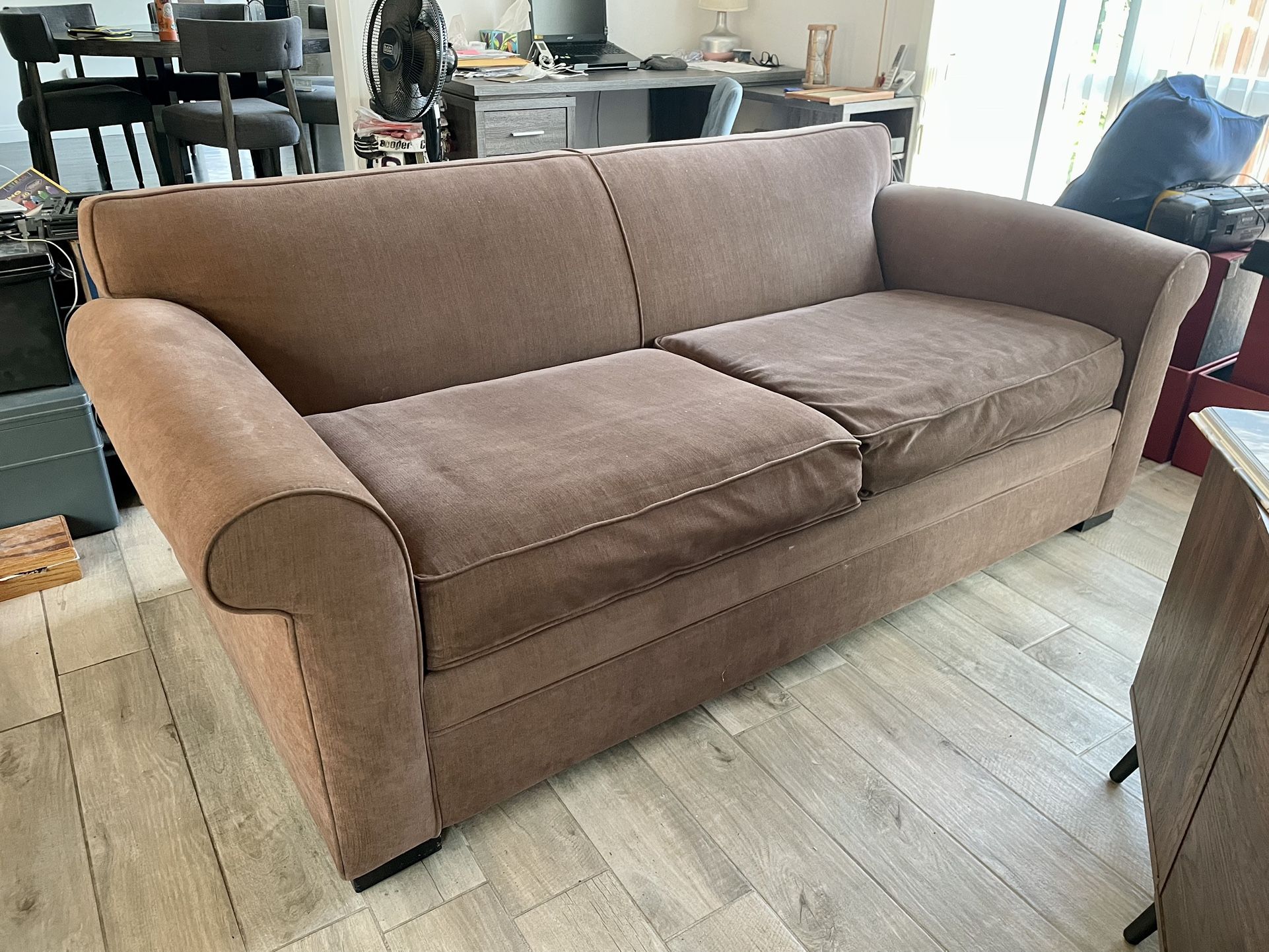 Living Spaces Comfy Sleeper Sofa- Brown 