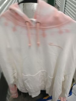 White & Pink Champion Hoodie 