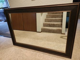 2 Matching Dark Wood Framed Mirrors, Never Used