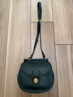 Vittoria Collection Women’s Dark Green Leather Turn-Lock Saddle Bag $50 NEVER USED