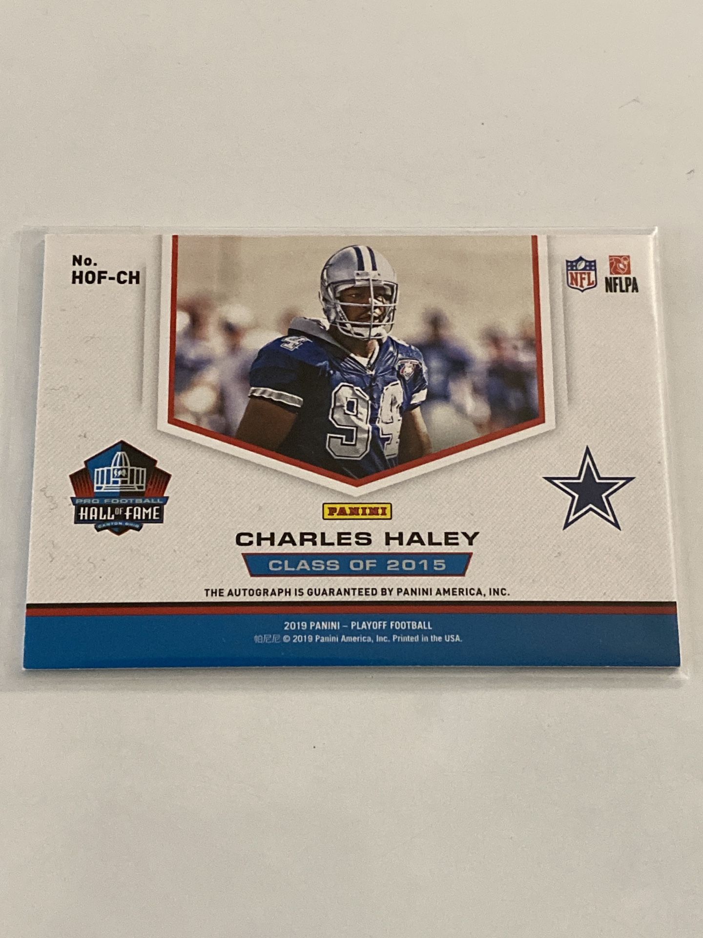 Charles Haley Dallas Cowboys Hall of Fame LB Playoff Short Print