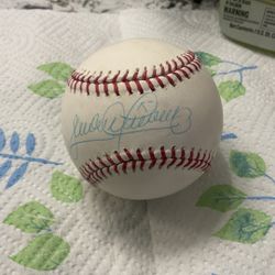 The signature on the baseball in the image belongs to Joe Charboneau Price I Will Do 110$ To 130$