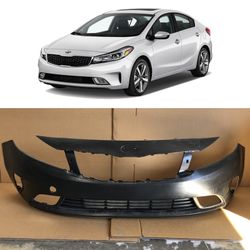 For 2017 2018 Kia Forte Front Bumper Cover & Lower Bumper Grille Set 2pcs