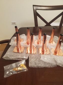 Set of 8 Copper Metal Furniture Legs 4 inch tall