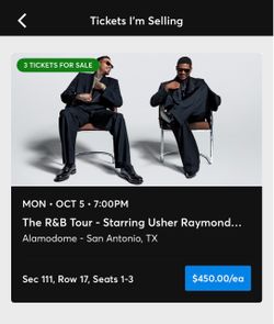 3 Chris Brown & Usher concert tickets