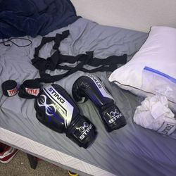 Boxing Gloves 12 Oz  And Wraps 