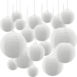 24 Pieces 10” White Round ChinesePaper Lanterns For Party Wedding Baby Shower Bridal Shower Home Decorations Suppliers