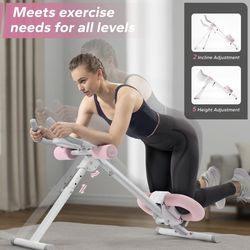 Adjustable Ab Trainer Machine with LCD Monitor, Foldable Core Workout Equipment for Abs, Glutes & Full Body