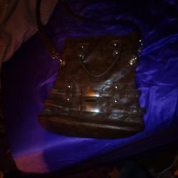 "JIMMY CHOO " BROWN LONG LEATHER BAG 