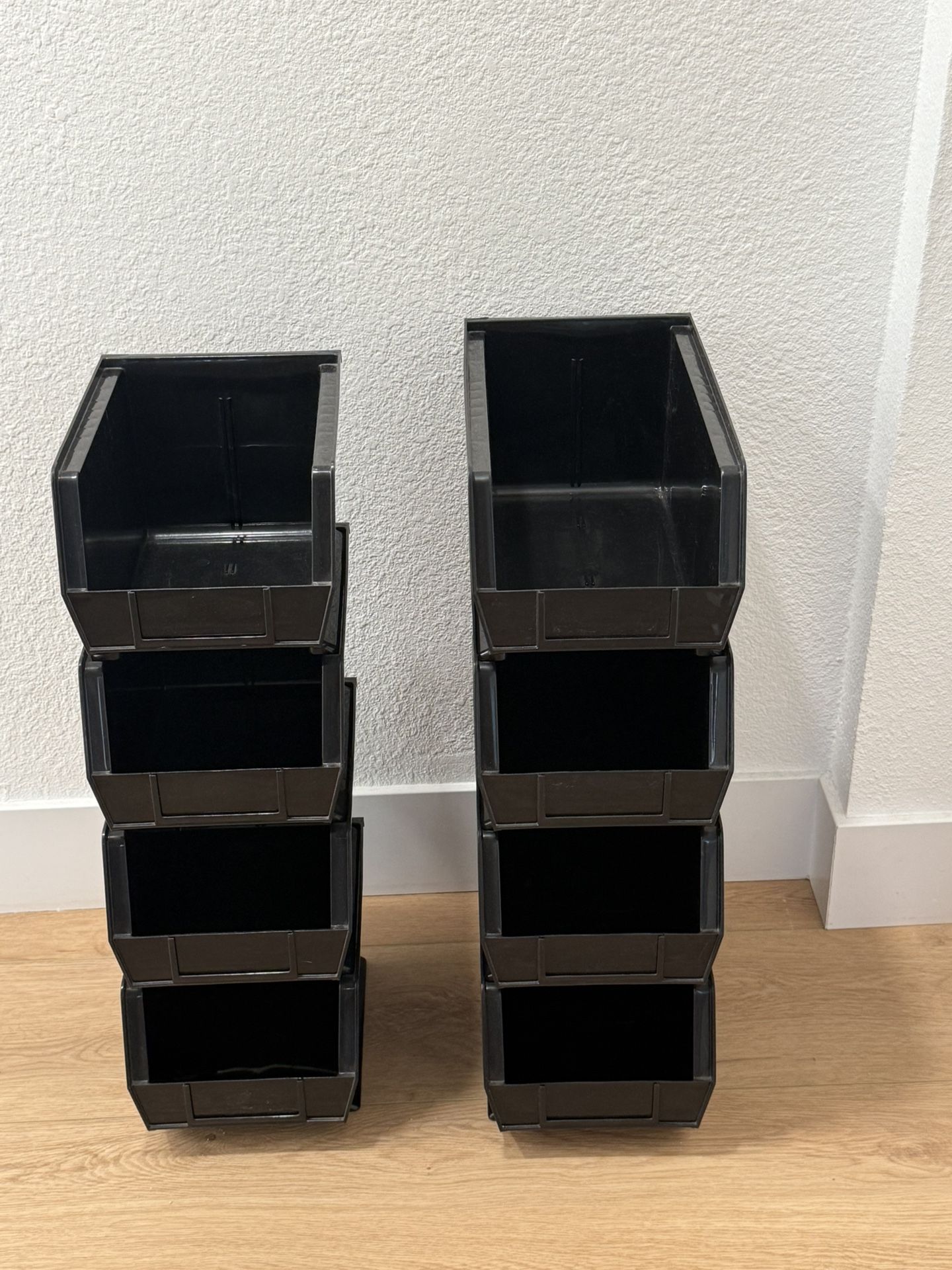 Black Stackable Storage Bins