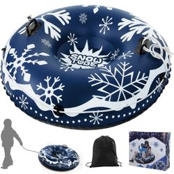 47 " Heavy-Duty Snow Tube Inflatable Snow Sled for Kids & Adults Winter Skating