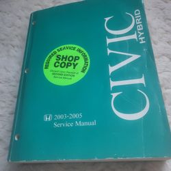 2003 -2005 Honda Civic Hybrid Service Manual  Book