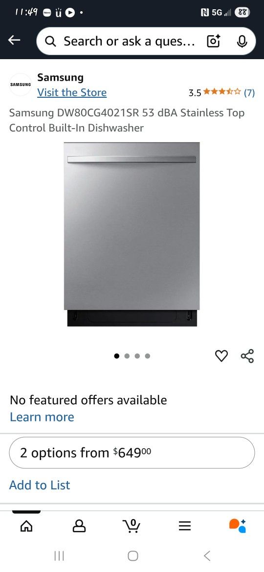 Samsung Stainless Top Control Built-in Dishwasher