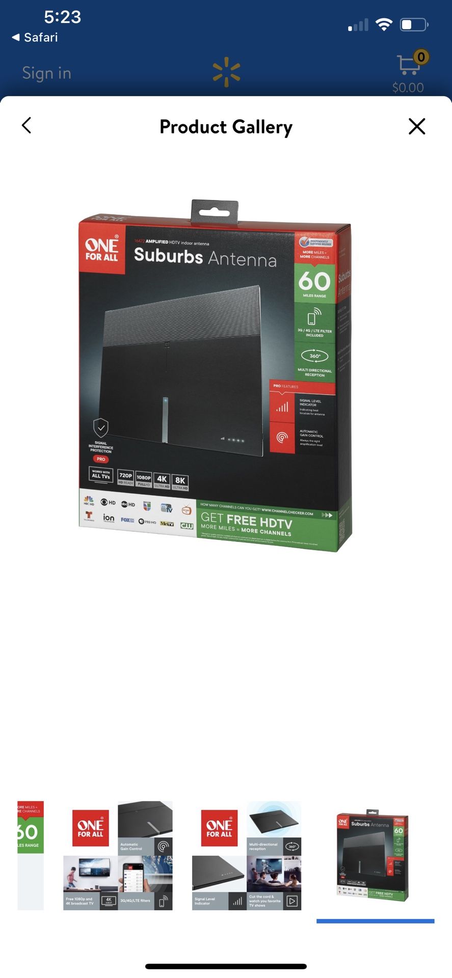 Indoor ultra thin TV antenna dual color