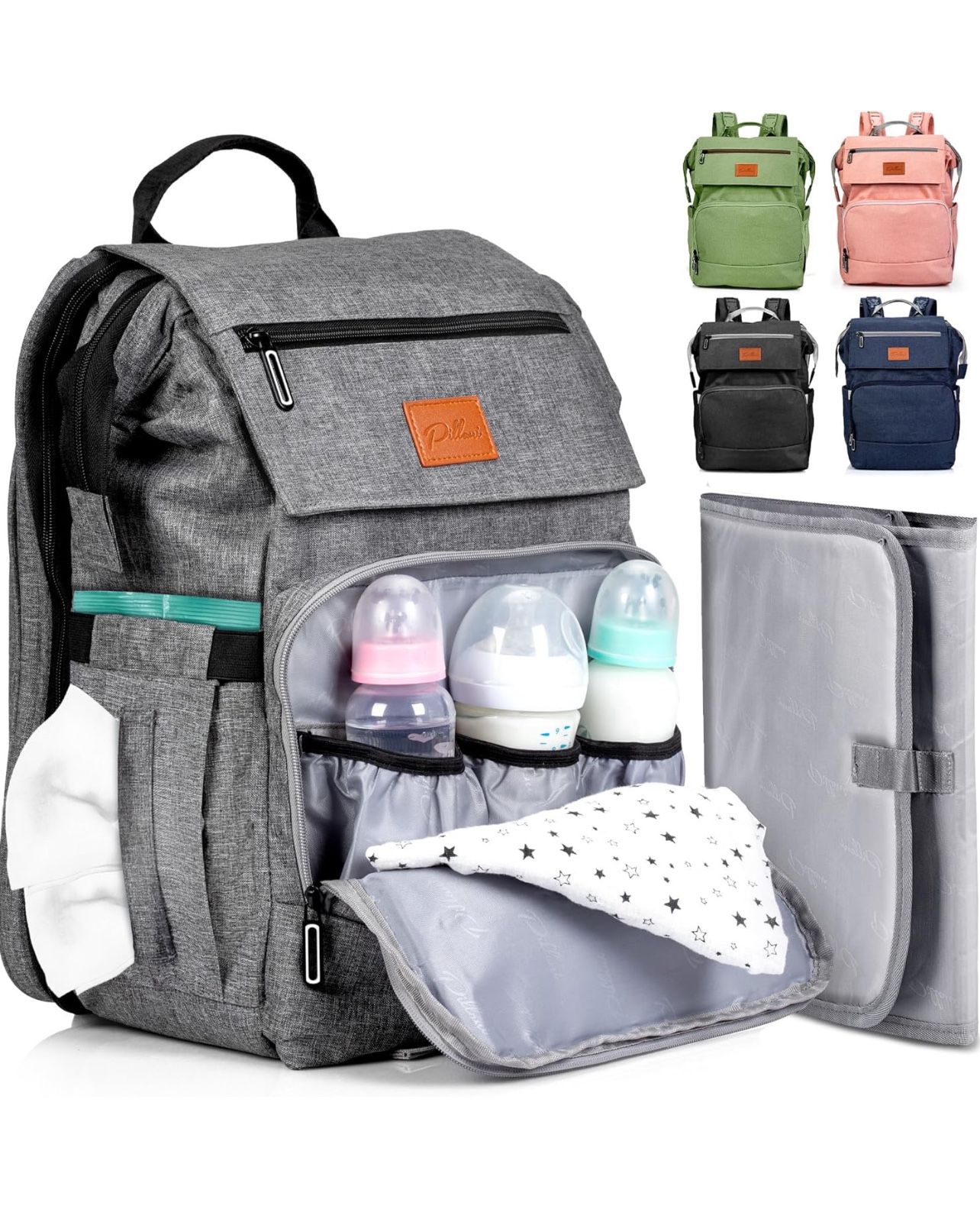 Baby Diaper Bag Backpack - Baby Bag for Boys & Girls, Diaper Backpack - Large Travel Diaper Bags w/Changing Pad 
