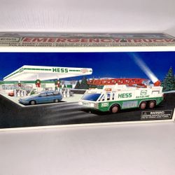 1996 Hess Emergency Truck – Mint in Box – Lights & Siren – Vintage Hess NIB!