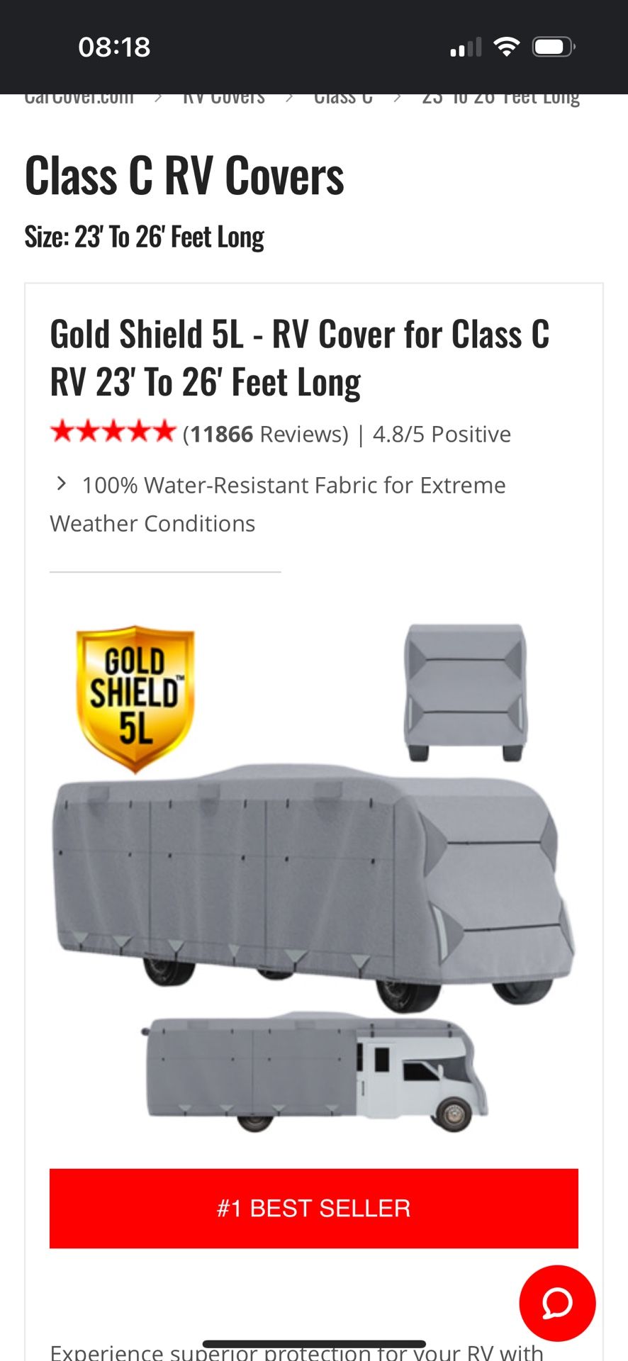 RV Class C Cover 23’ - 26’