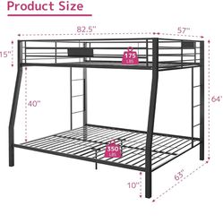 Acme Limbra Metal Frame Full XL Over Queen Bunk Bed with Ladder in Sandy Black