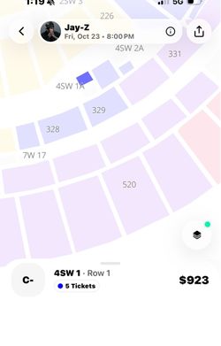One jayz suite ticket 10/23