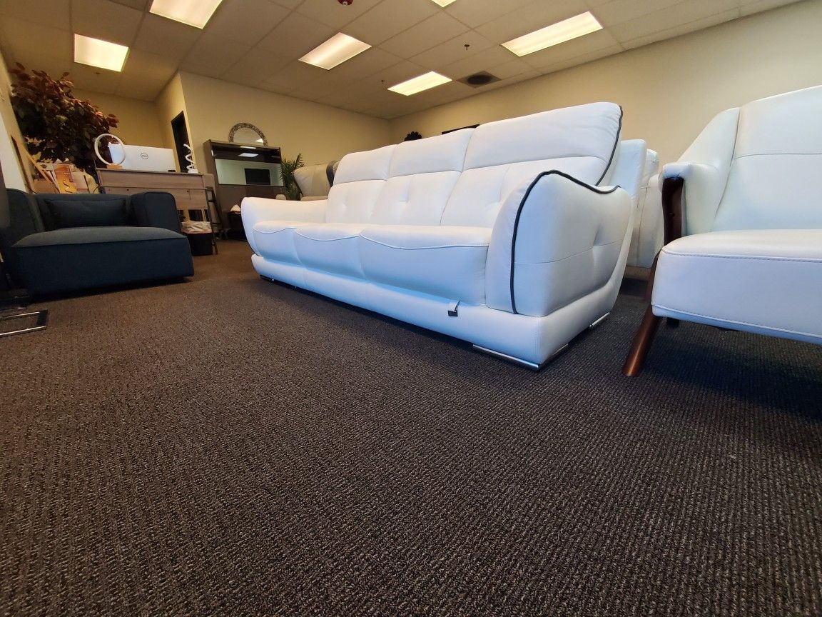 Real Leather Italian Top Grain Sofa