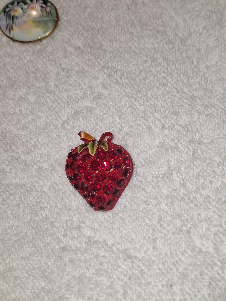 Strawberry Red Stone Brooch