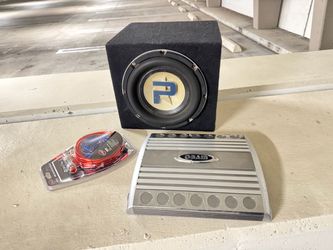 Car Subwoofer, Amplifier, and Wiring Kit Bundle