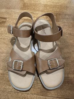 Girls Size 4 Faux Leather Sandals 