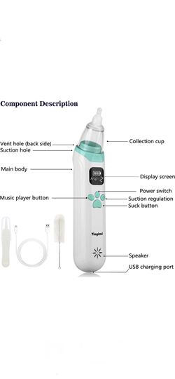 Baby Nasal Aspirator Baby Nose Sucker & Cleaner Nasal Aspirator for Baby  with Pause & Music & Light Soothing Function Safe Hygienic and Quick for  Sale in Waukegan, IL - OfferUp