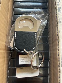 Premium Laserable Leatherette Bottle Opener Keychains (23 Pcs)