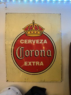Vintage Embossed Corona Sign