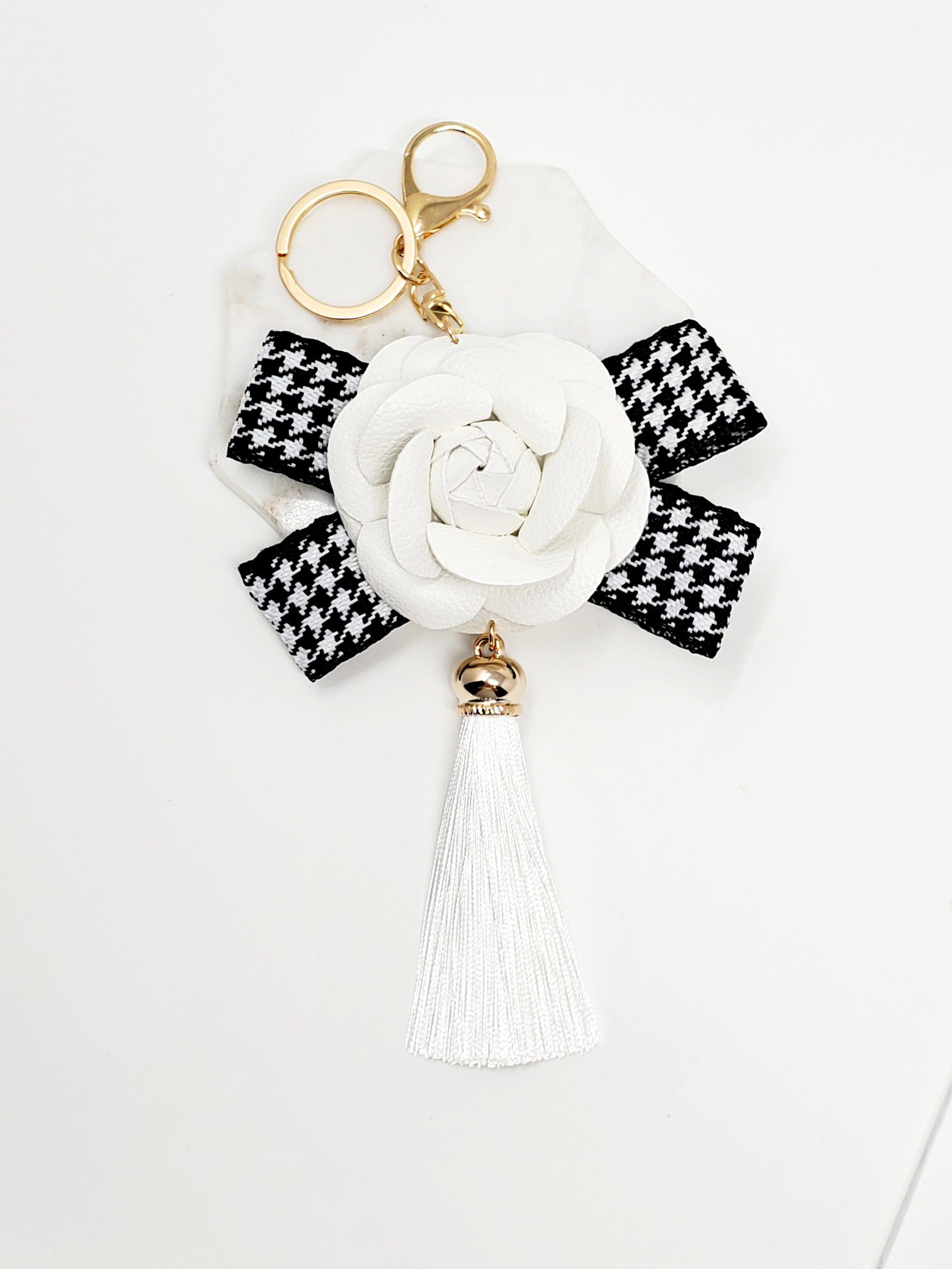 Flower tassel keychain bag charm