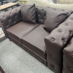 Chocolate Loveseat Sofa – Comfy & Stylish  G303-L