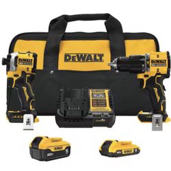 DEWALT ATOMIC 20V MAX Lithium-Ion Cordless 2-Tool Combo Kit with 5.0 Ah and 2.0 Ah Batteries, Charger and Kit Bag