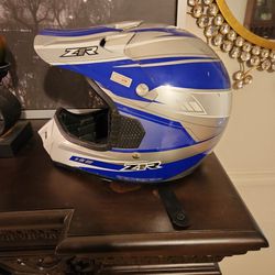 Z1R Motorcross Helmet Gary/Blue Youth S/M
