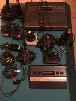 Original Atari game console and games/controllers