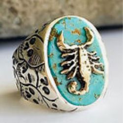 Unique Scorpion Ring With Skulls Size 10.5