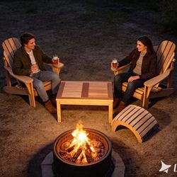 New solid teak outdoor Adirondack set