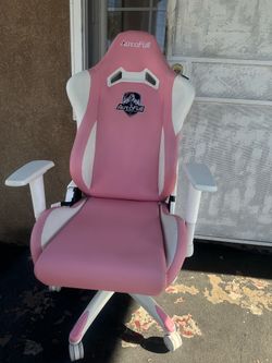 Pink and white Auto-full gamers chair