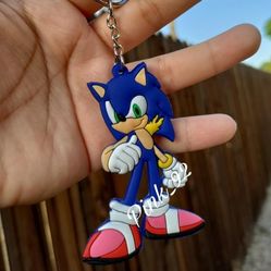 SONIC THE HEDGEHOG DOUBLE SIDED KEYCHAIN💙