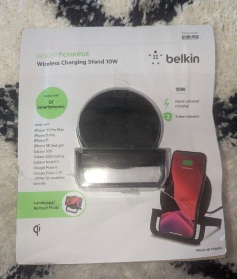 Wireless Phone Charging Stand 10W Charger iPhone Pixel Android Belkin Boost Up