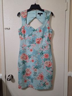 New Guess Turquoise Flower Dress Size 12