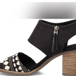 Toms Women’s Cutout Heel Sandal Black Yarn **NEW**
